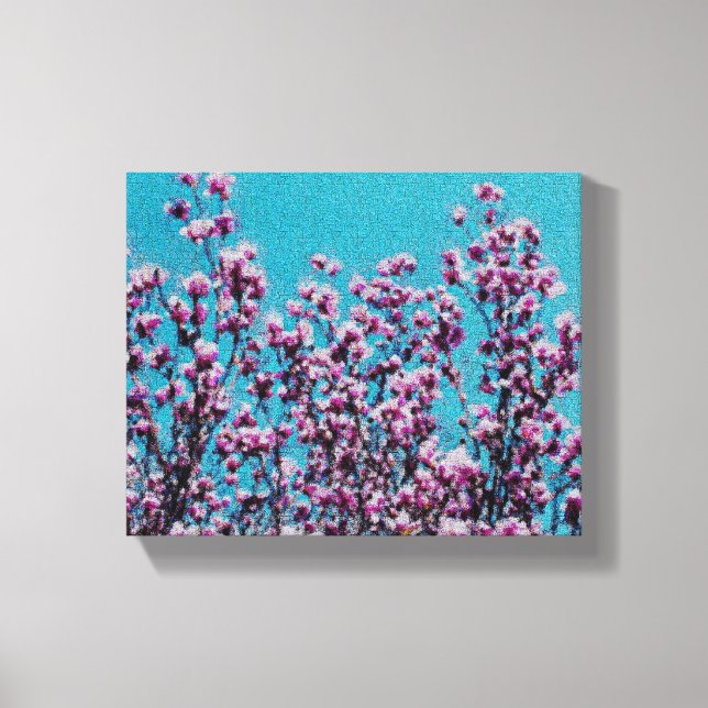 Impressão Em Tela Magnolia Rosa Flor Flores Brilhante Arte Floral (Frente)