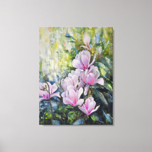 Impressão Em Tela Magnolia Serenity - Arte Floral de Lukian