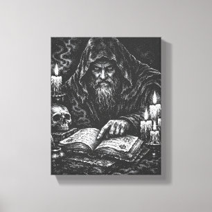 Impressão Em Tela Mago Estudando o Grimório — por BurnsInHell