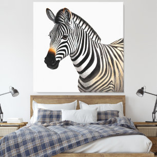 Impressão Em Tela Maiestosa Zebra Retrai a Arte Realista da Vida Sel