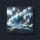 Impressão Em Tela Majestic Dark Blue Ocean Wave - Dramatic Stormy<br><div class="desc">A powerful and moody digital landscape featuring a massive dark blue wave curling against a background of dramatic, heavy storm clouds. The composition emphasizes the raw energy and scale of the ocean, creating a cinematic and awe-inspiring atmosphere. Perfect for statement wall art in modern offices, luxury coastal homes, or as...</div>