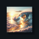 Impressão Em Tela Majestic Golden Sunrise Ocean Wave - Radiant<br><div class="desc">A breathtaking digital artwork featuring a massive ocean wave glowing under the first light of a golden sunrise. The detailed reflections on the water and the soft, sun-drenched atmosphere evoke a sense of hope and natural brilliance. Perfect for luxury home staging, serene bedroom decor, or as a radiant focal point...</div>