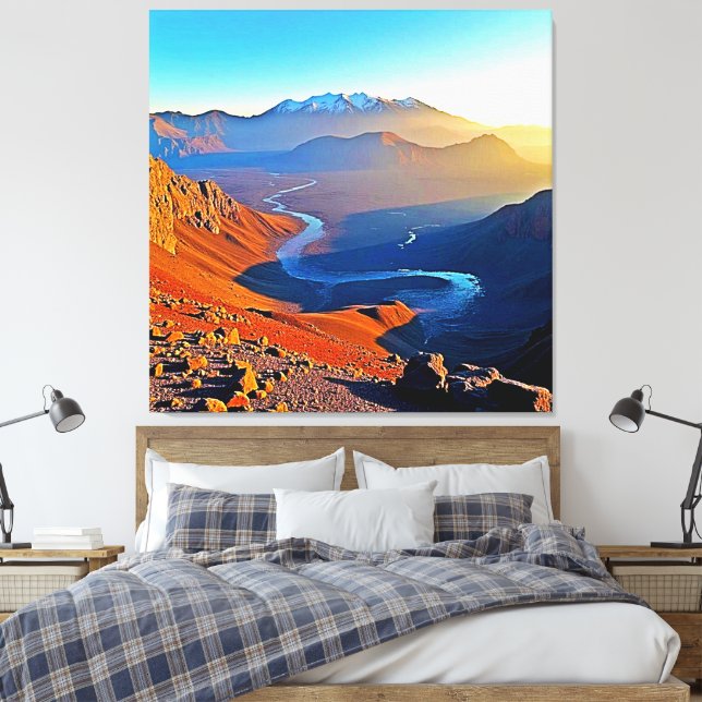 Impressão Em Tela Majestic Mountain Valley Flow Design (Insitu(Quarto))