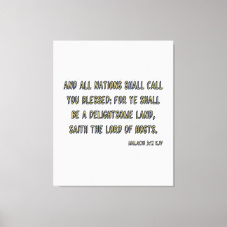 Impressão Em Tela Malachi 3:12 Bíblia Verse KJV Wall Art