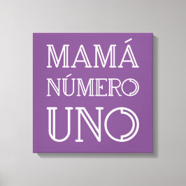 Impressão Em Tela Mamá Número Uno Trendy Typografia em Púrpura