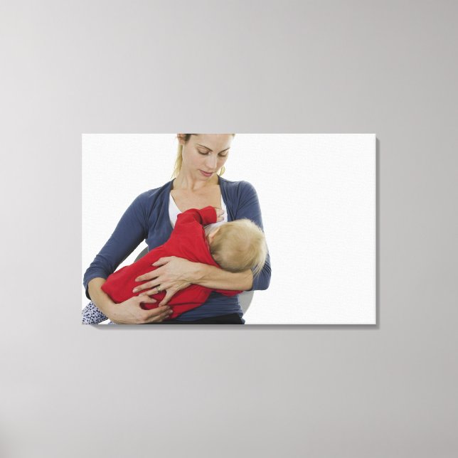 Impressão Em Tela Mamãe amamentando seu bebê. (Frente)