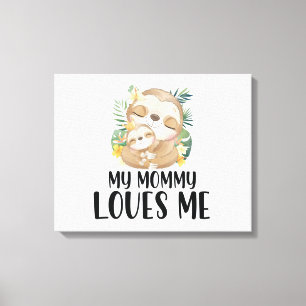 Impressão Em Tela Mamãe e Bebê, Minha Mamãe me ama tropical