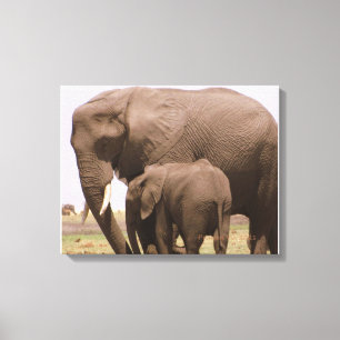 Impressão Em Tela Mamãe e Elefante para Bebês