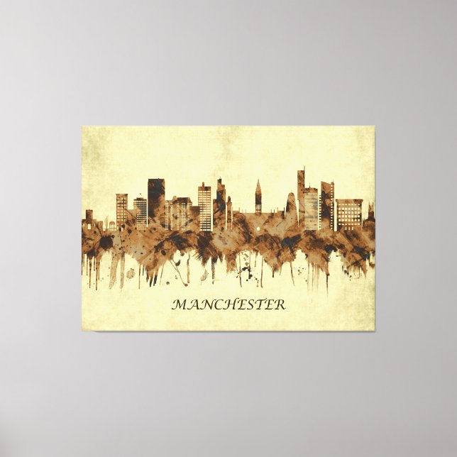 Impressão Em Tela Manchester England Cityscape (Frente)