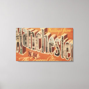 Impressão Em Tela Manchester, New Hampshire - grande letra