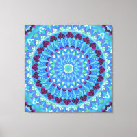Mandala Azul Boho Sonhos da Meia-Noite 