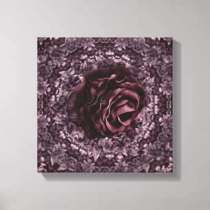Impressão Em Tela Mandala de Rosa 