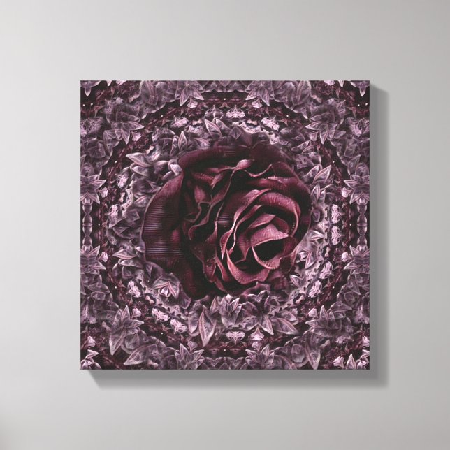 Impressão Em Tela Mandala de Rosa  (Frente)