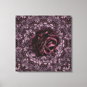 Impressão Em Tela Mandala de Rosa