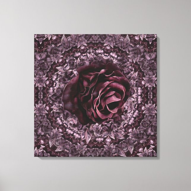 Impressão Em Tela Mandala de Rosa  (Frente)