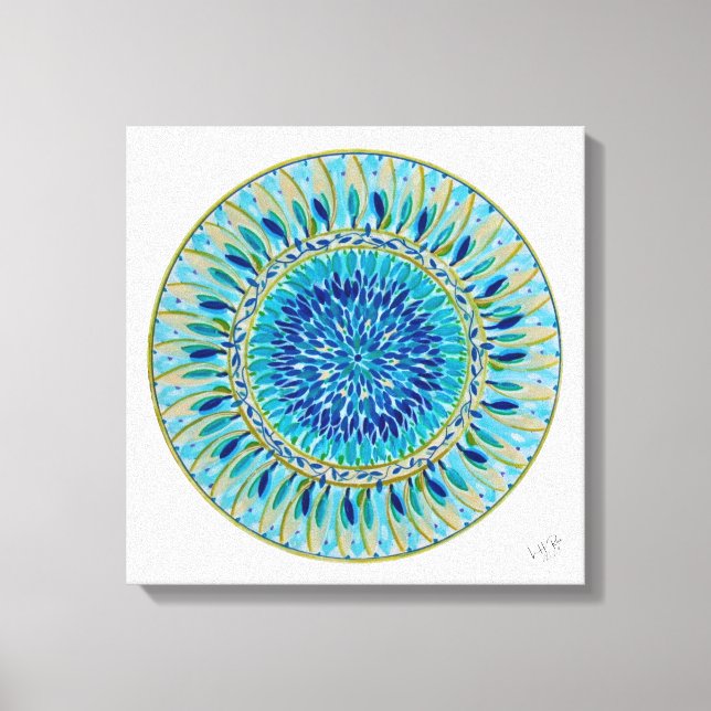 Impressão Em Tela Mandala Harmonia Oceânica (Frente)