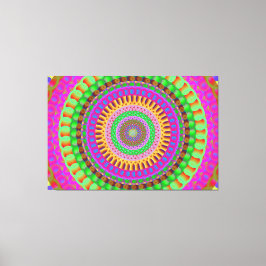 Impressão Em Tela Mandala Neon Twist - Tela Esticada