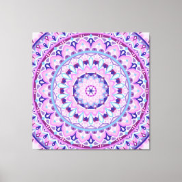 Impressão Em Tela Mandala Roxa Arte Boho Padrão Geométrico Vibrante