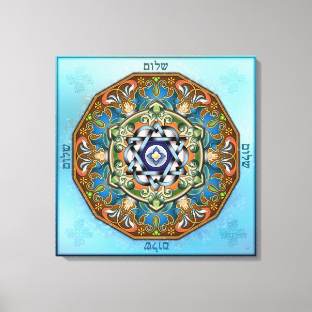 Impressão Em Tela Mandala Shalom (Frente)