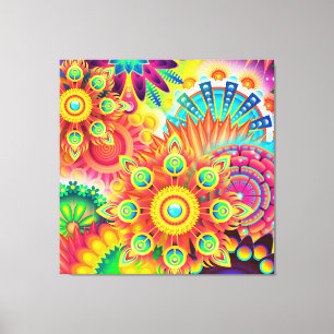 Impressão Em Tela Mandalas Kaleidoscópicas Travesseiro de acento col