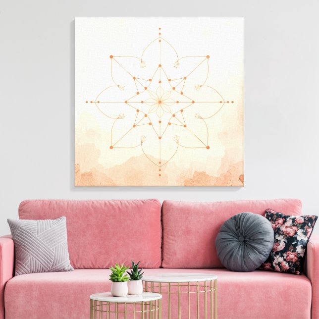 Impressão Em Tela Mandalas Sacred Geometry Wall Art | Modern Boho (Insitu(Sala de estar))