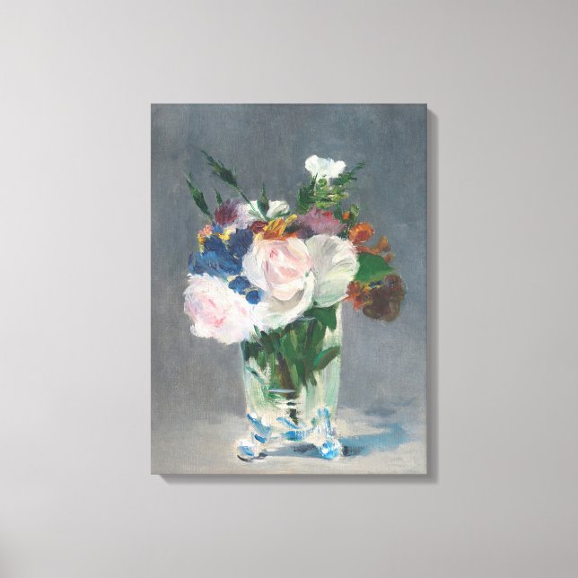 Impressão Em Tela Manet | Flores num Vaso Cristal, c.1882 (Frente)