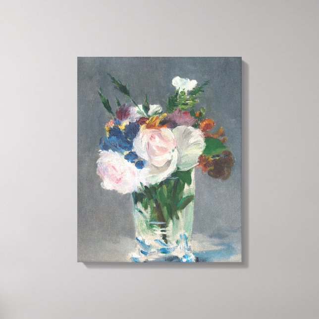 Impressão Em Tela Manet | Flores num Vaso Cristal, c.1882 (Frente)