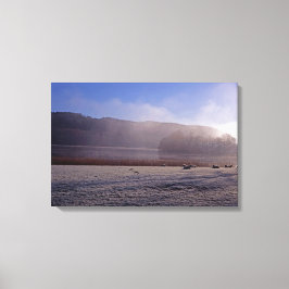 Impressão Em Tela Manhã fria de inverno Esthwaite Water Inglaterra