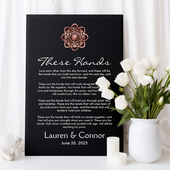 Impressão Em Tela Manipulando o Casamento Irlandês Keepsasasasaknk C (Handfasting Irish Wedding Vows Keepsake Canvas Print)