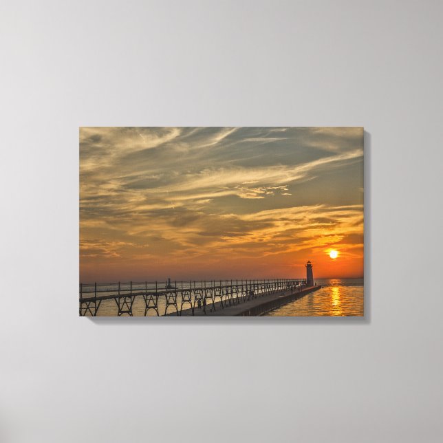 Impressão Em Tela Manistee North Pierhead Lighthouse (Frente)