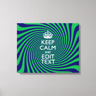 Impressão Em Tela Mantenha a calma azul e verde personalizados com u