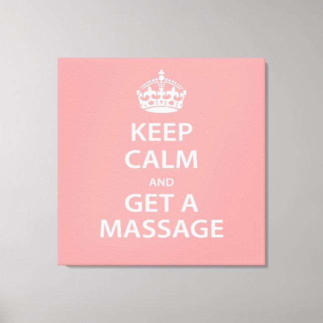 Impressão Em Tela Mantenha a Calma e Faça uma Massagem (Frente)