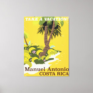 Impressão Em Tela Manuel Antonio, Costa Rica pôster de viagem vintag