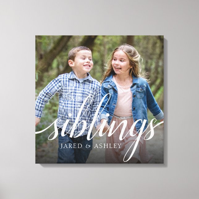 Impressão Em Tela Manuscrito Personalizado Irmão Irmão Irmã Foto Man (Frente)