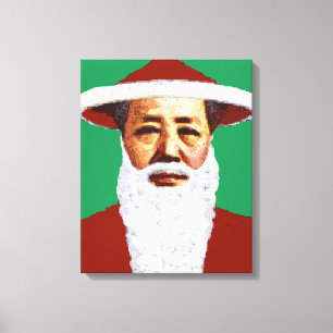 Impressão Em Tela Mao Felry Natal Chinês Pop Art Papai Noel