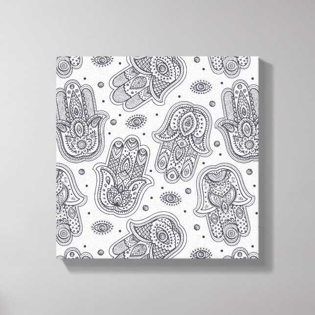 Impressão Em Tela Mão inspirada Desenhando Hamsa 6 (Frente)