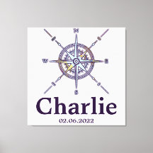 Map Compass Nursery Decor Personalizado