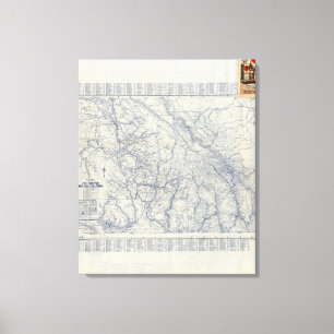 Impressão Em Tela Mapa 2 das fugas do oficial 1925 de McNally da