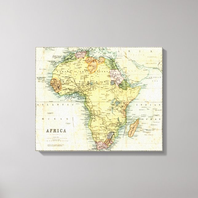 Impressão Em Tela Mapa antigo da África (Frente)
