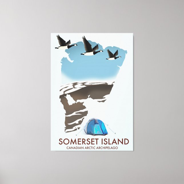 Impressão Em Tela Mapa antigo da Ilha Somerset, Canadá (Frente)