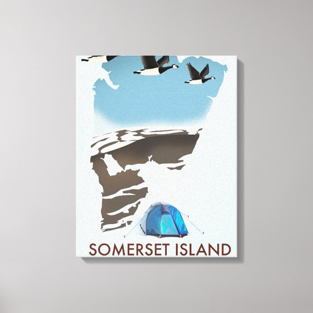 Impressão Em Tela Mapa antigo da Ilha Somerset, Canadá (Frente)