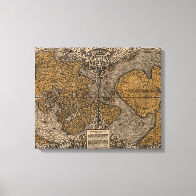 Impressão Em Tela Mapa antigo do mundo (1531) (Frente)