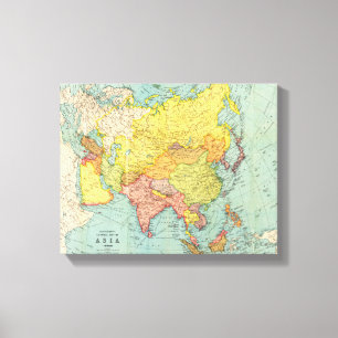 Impressão Em Tela Mapa AsiáticoPanorâmicoÁsia 10