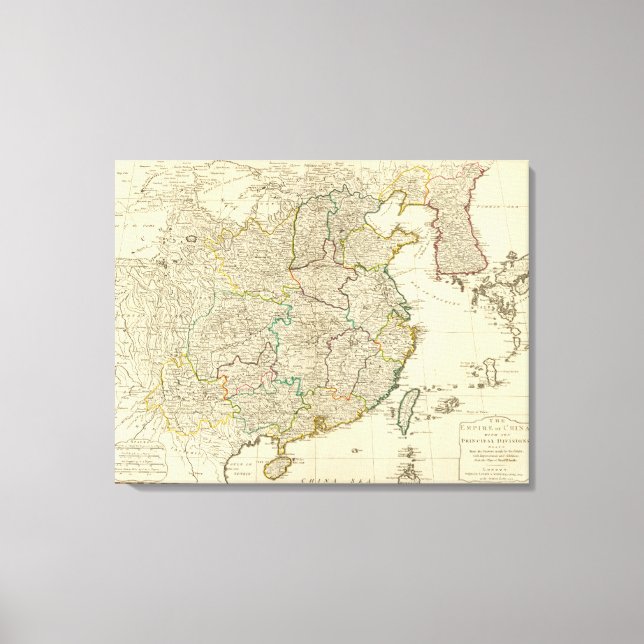 Impressão Em Tela Mapa atlas da China, Coreia (Frente)