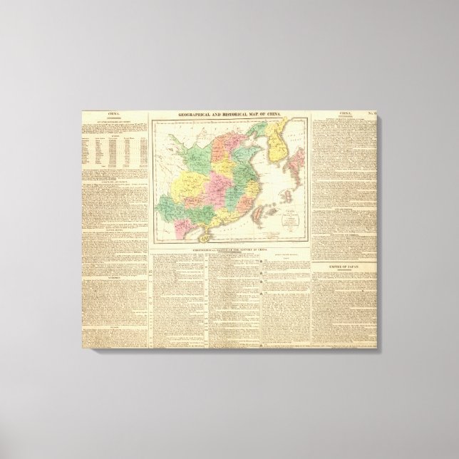 Impressão Em Tela Mapa Atlas da China e do Japão (Frente)