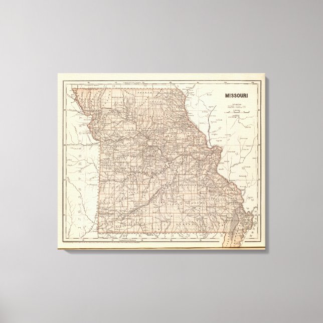 Impressão Em Tela Mapa Atlas do Missouri (Frente)