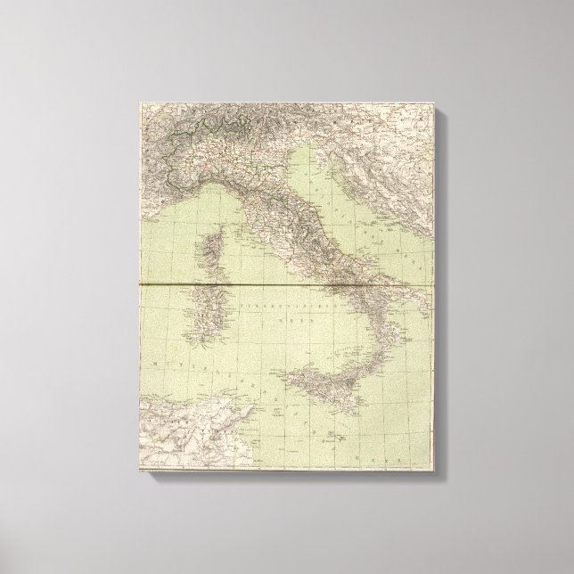 Impressão Em Tela Mapa Atlas Itália (Frente)