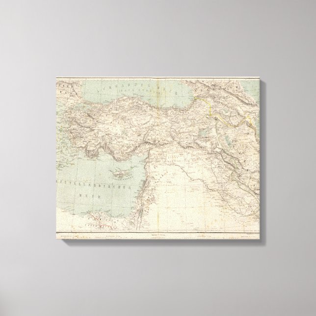 Impressão Em Tela Mapa Atlas Turquia (Frente)