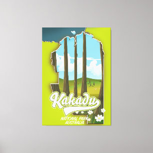 Impressão Em Tela Mapa australiano do Parque Nacional de Kakadu