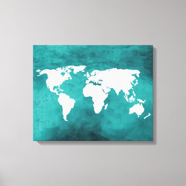 Impressão Em Tela mapa branco/azul (Frente)